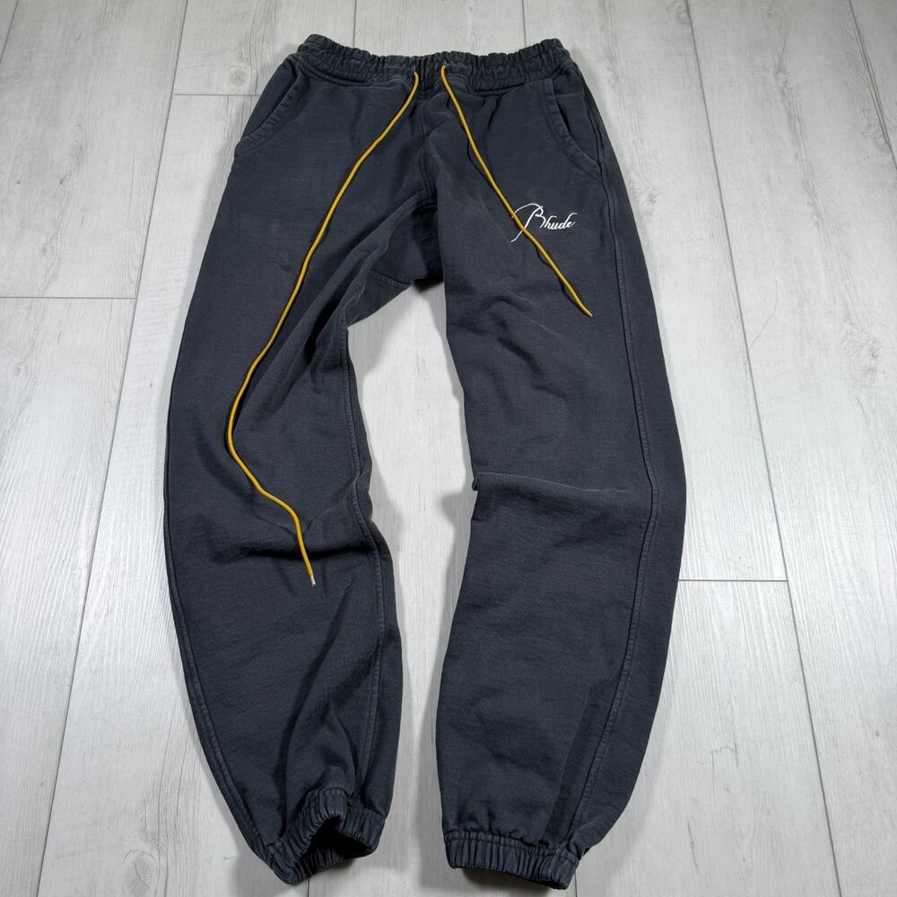 Rhude Gray Embroidered Logo Lounge Sweatpants Joggers Medium